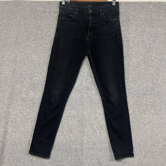 Citizens of Humanity Rocket Ankle Jeans 27 Black High Rise Skinny Faded Stretch - Picture 1 of 11